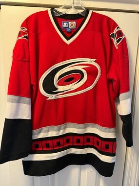 Vintage Carolina Hurricanes Starter Jersey Large XL Youth 90s Home Away Sewn Red